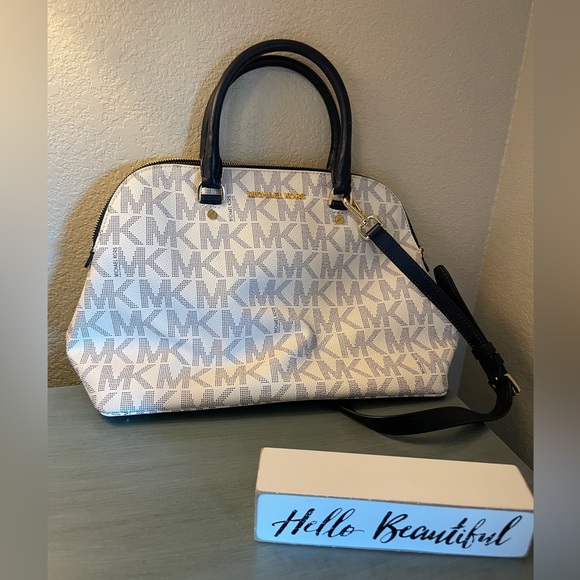 Michael Kors Dome satchel white/navy - Picture 2 of 10